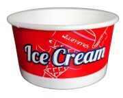 100cc Disposable Ice Cream Cups Printed Paper White Interior Recyclable