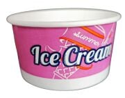 100cc Disposable Ice Cream Cups Printed Paper White Interior Recyclable