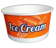 100cc Disposable Ice Cream Cups Printed Paper White Interior Recyclable