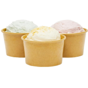 100cc Kraft Paper Ice Cream Cups - 50/1000 Pack Options