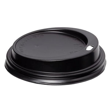 Black 90mm Hot Drink Plastic Lid for 14-16oz Cups