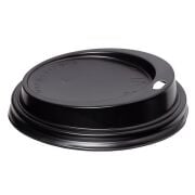 Black 90mm Hot Drink Plastic Lid for 14-16oz Cups