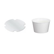 130 oz Cardboard Fast Food Bucket Lid - 100 Pack Food-Safe