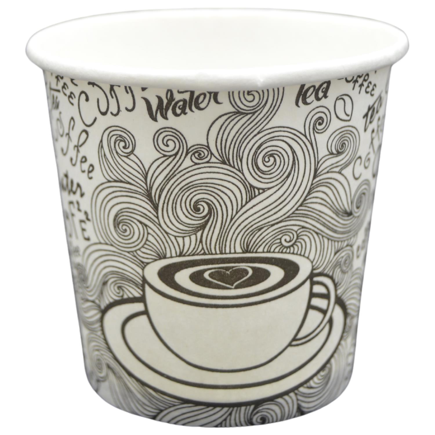 4 oz Printed Paper Cups Pack of 100 Disposable