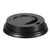 Black 8-9-12 oz Hot Drink Plastic Lid 80mm Spill-Resistant