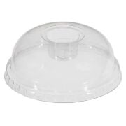 95mm Dome PET Lid with Straw Hole Clear Plastic Cover