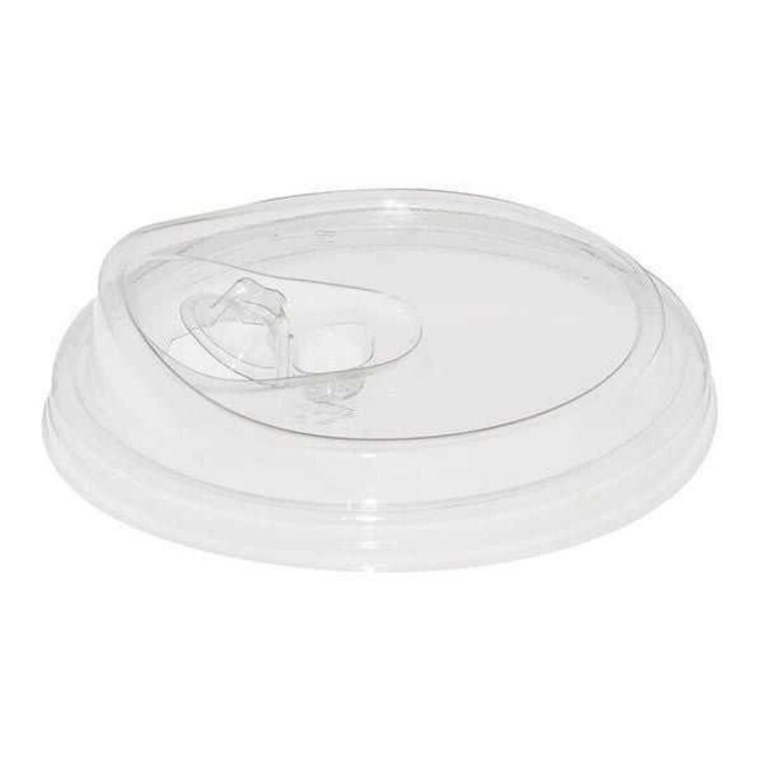 95mm Clip-On PET Cup Lid, Clear Secure Spill‑Proof Plastic