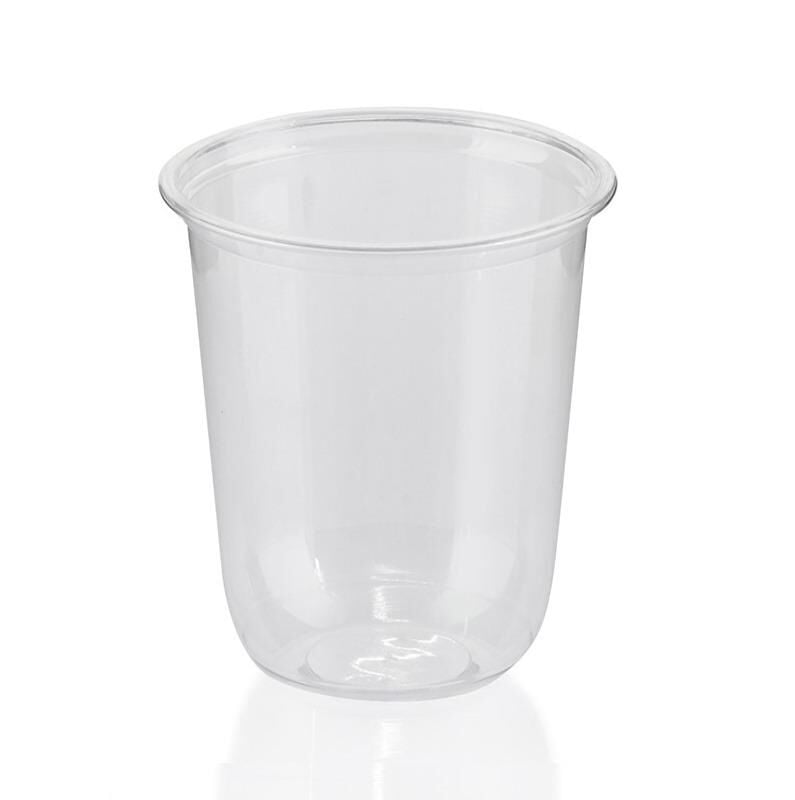 Clear PET Bubble Tea Cup 470ml Disposable with Optional Lid