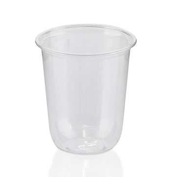 Clear PET Bubble Tea Cup 470ml Disposable with Optional Lid