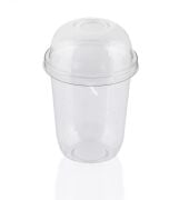 Clear PET Bubble Tea Cup 18oz 550ml Disposable Lid-Compatible