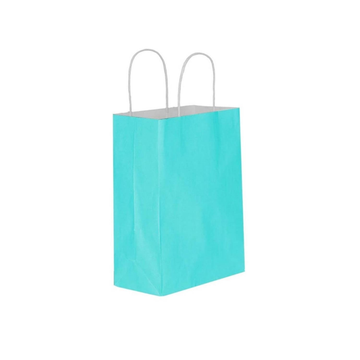 Baby-Blue Kraft Paper Gift Bag with Twisted Handles 18x24x8cm