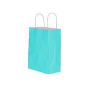 Baby-Blue Kraft Paper Gift Bag with Twisted Handles 18x24x8cm