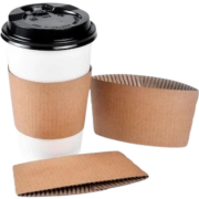 Kraft Paper Cup Sleeve for 14–16 oz Disposable Cups, Recyclable