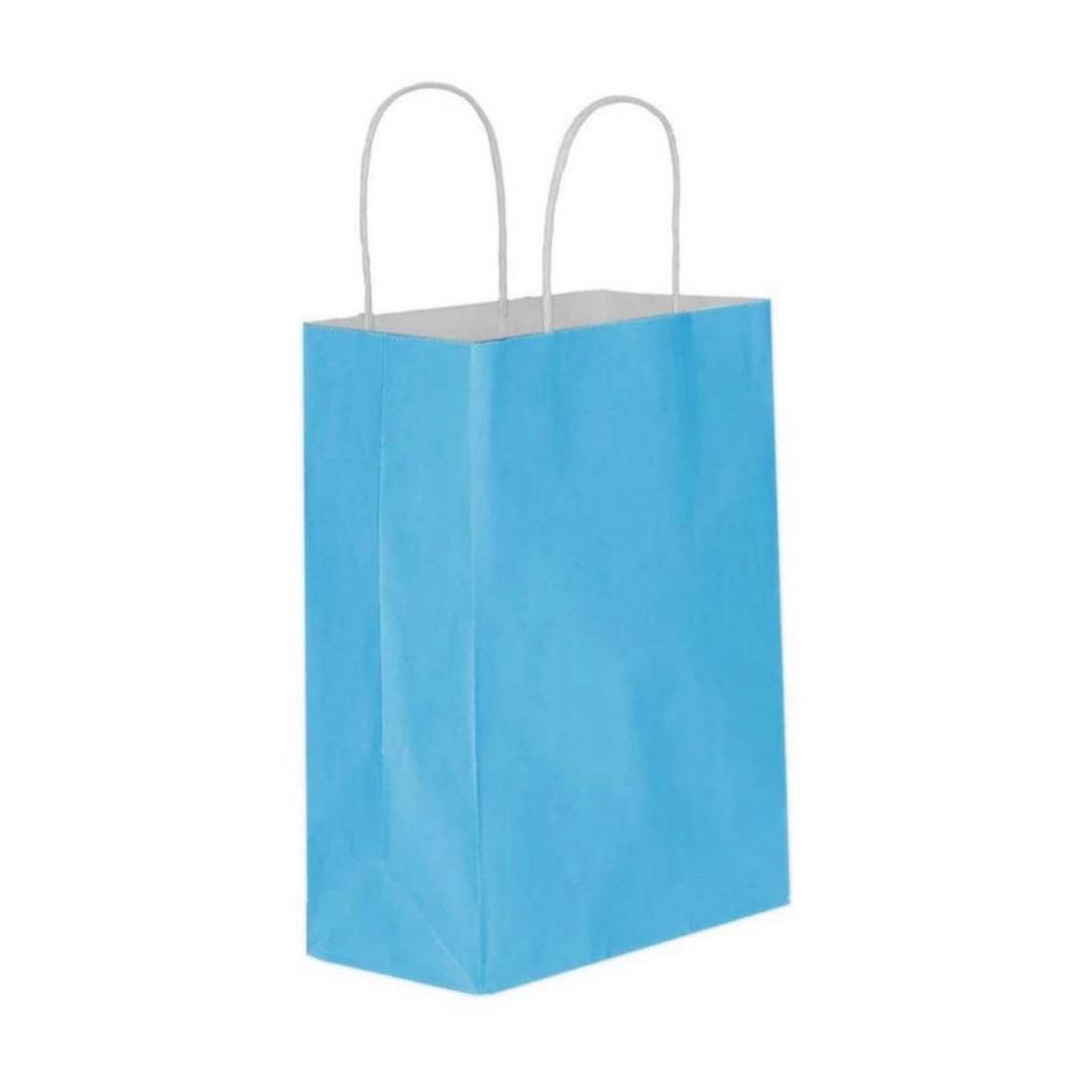 Baby Blue Kraft Paper Bag with Twisted Handles 25x31x12cm