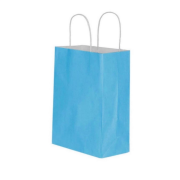 Baby Blue Kraft Paper Bag with Twisted Handles 25x31x12cm