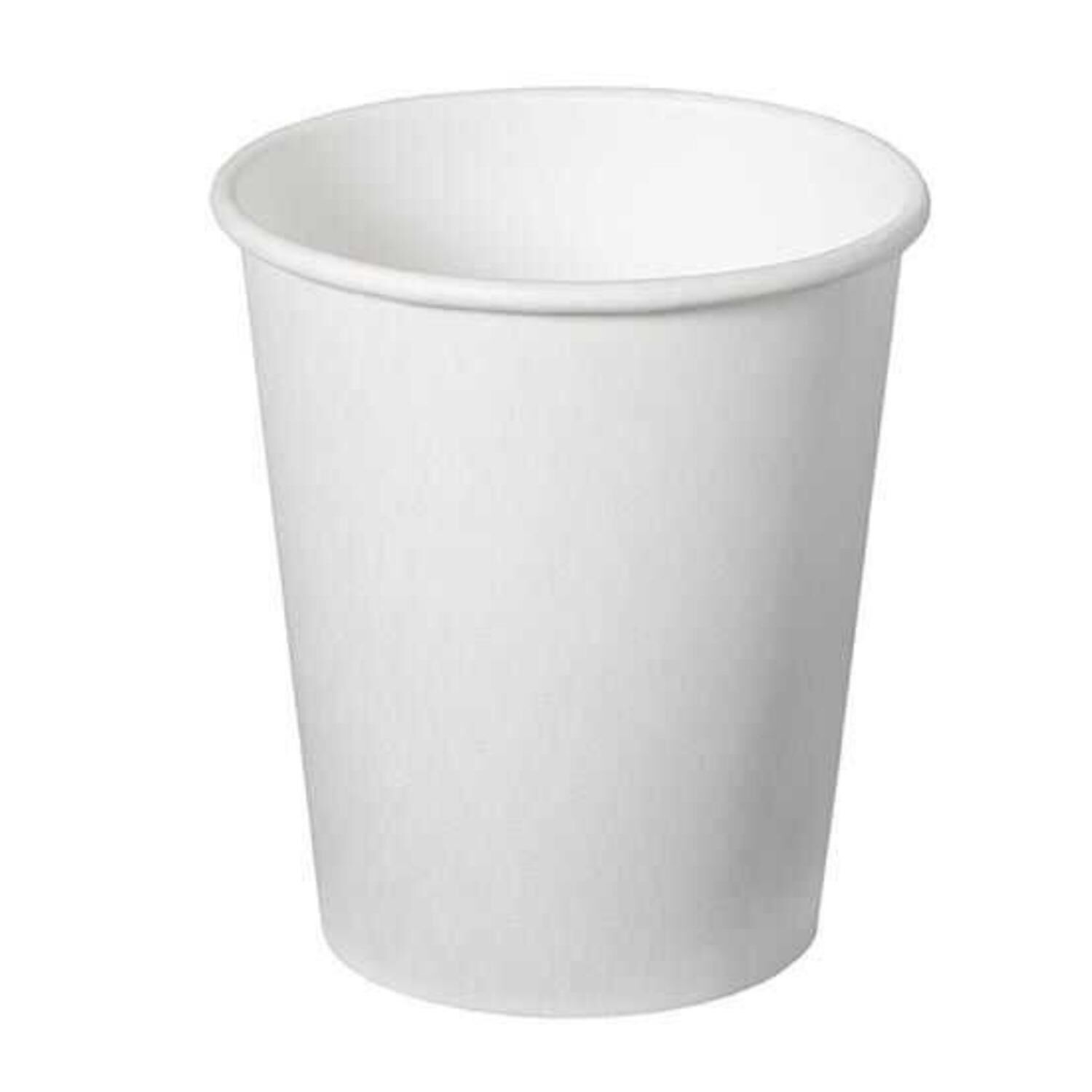 White 8oz Disposable Paper Cups Leakproof Insulated Cardboard Cups