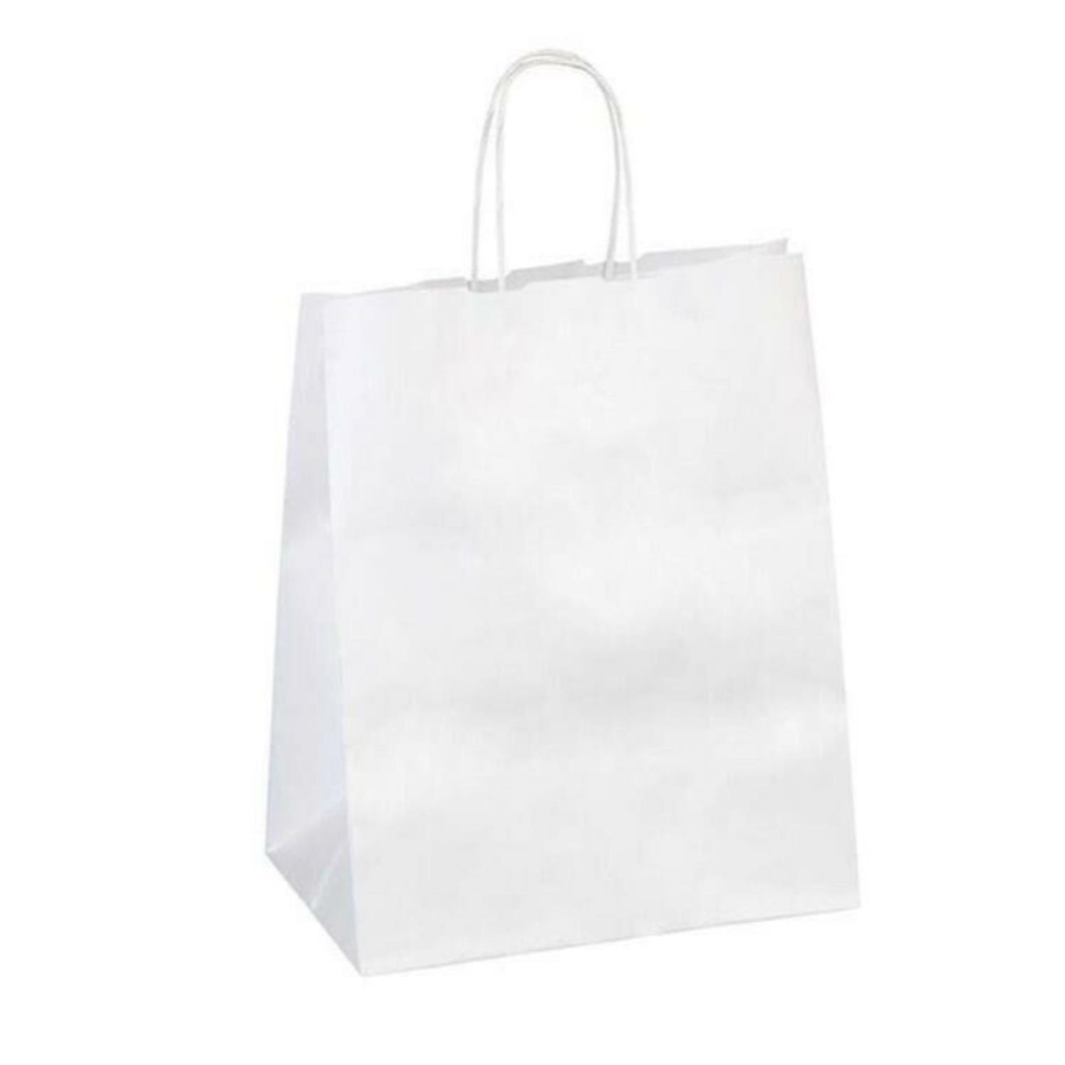 White Kraft Paper Bag Twist Handle 25×31×12cm Pack