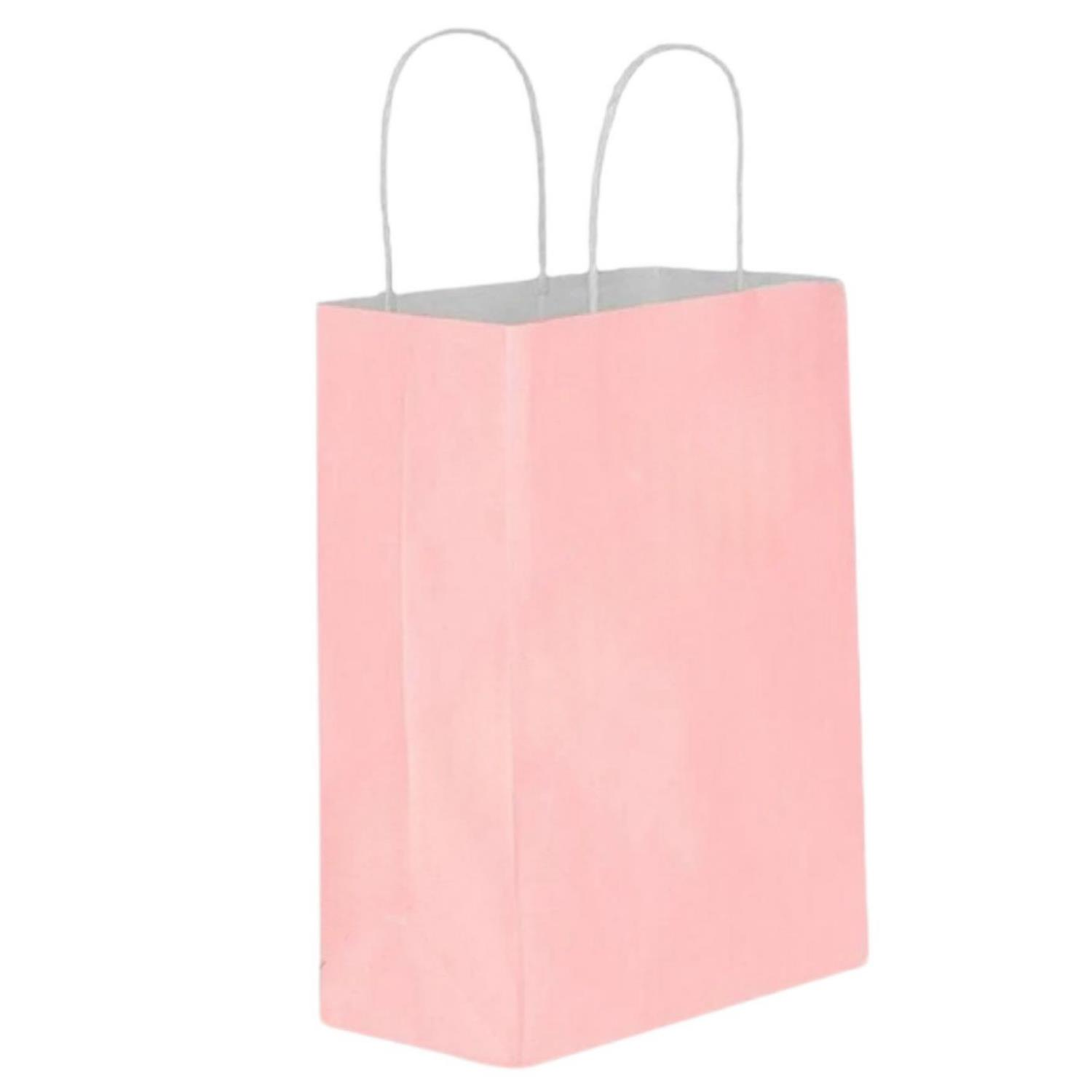 Light Pink Twisted-Handle Kraft Paper Bag 32x40x12 cm