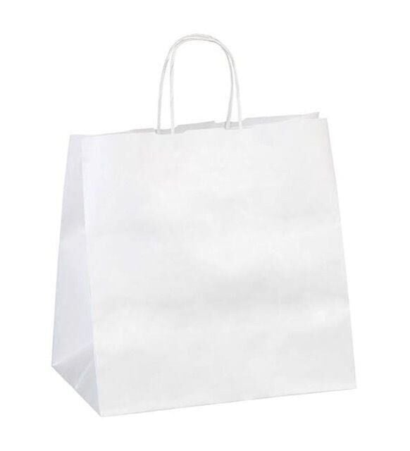 White Kraft Paper Bag Twisted Handles 32x33x20 cm