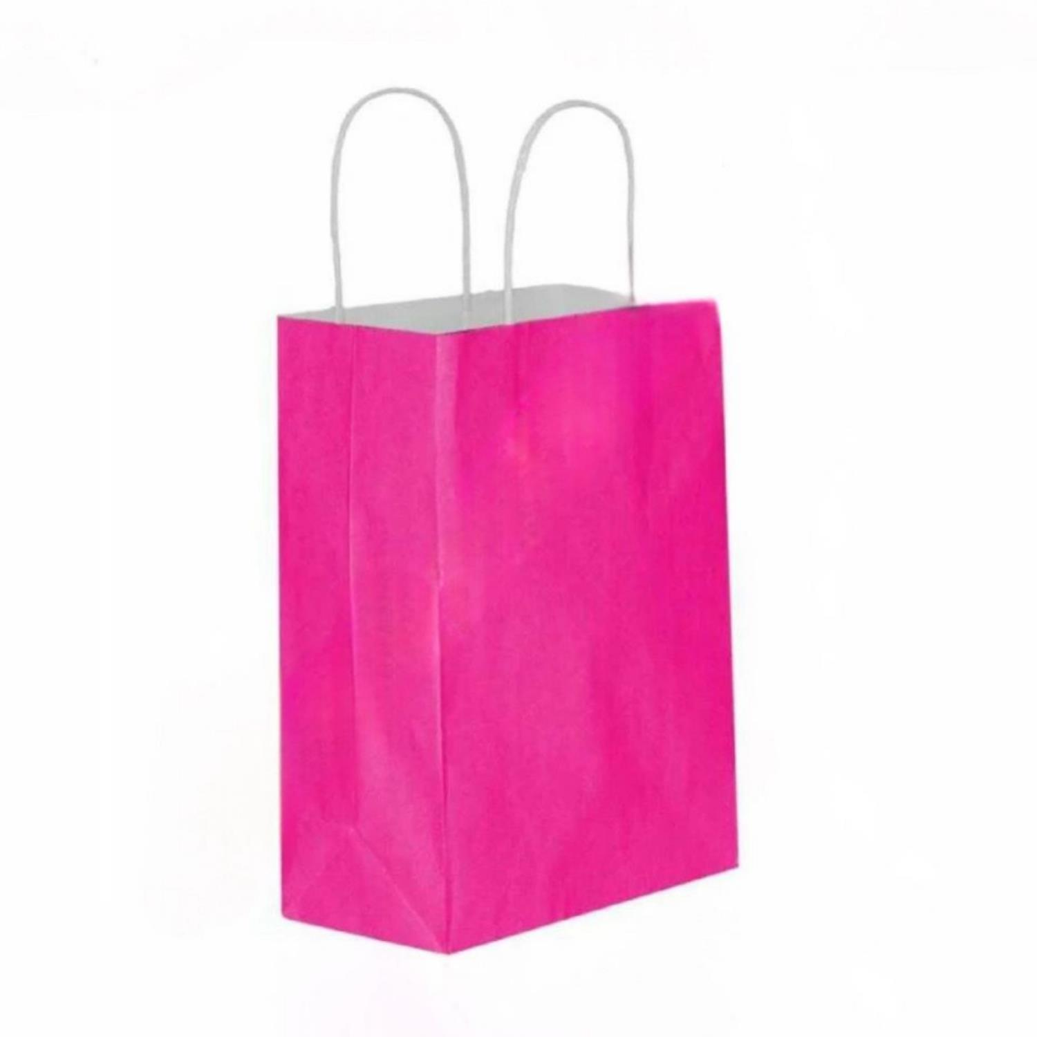 Fuchsia Kraft Twisted-Handle Gift Bag 25×31×12 cm Pack