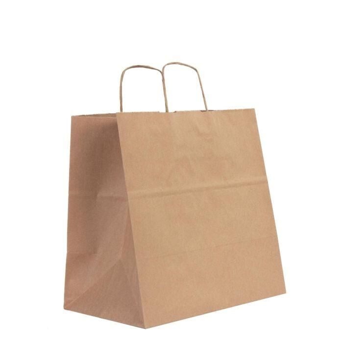 Brown Kraft Paper Bag with Twisted Handles, 32×33×20 cm