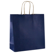 Navy Blue Kraft Paper Bag with Twisted Handles 32x33x20 cm