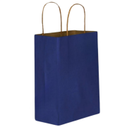 Navy Blue Twisted-Handle Kraft Paper Carrier Bag 32x40x12 cm