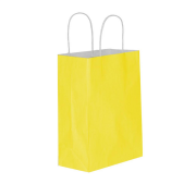 Yellow Twisted-Handle Kraft Paper Gift Bag 25x31x12cm Recyclable Durable