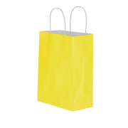 Yellow Twisted-Handle Kraft Paper Gift Bag 25x31x12cm Recyclable Durable