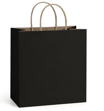 Black Kraft Twisted Handle Paper Bag 32x33x20 cm Wholesale Pack