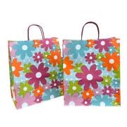 Floral Print Twisted Handle Kraft Paper Bag 25x31x12 cm