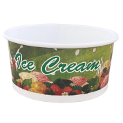 300cc Printed Disposable Ice Cream Cup Paper Bowl 110mm Rim