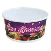 300cc Printed Disposable Ice Cream Cup Paper Bowl 110mm Rim
