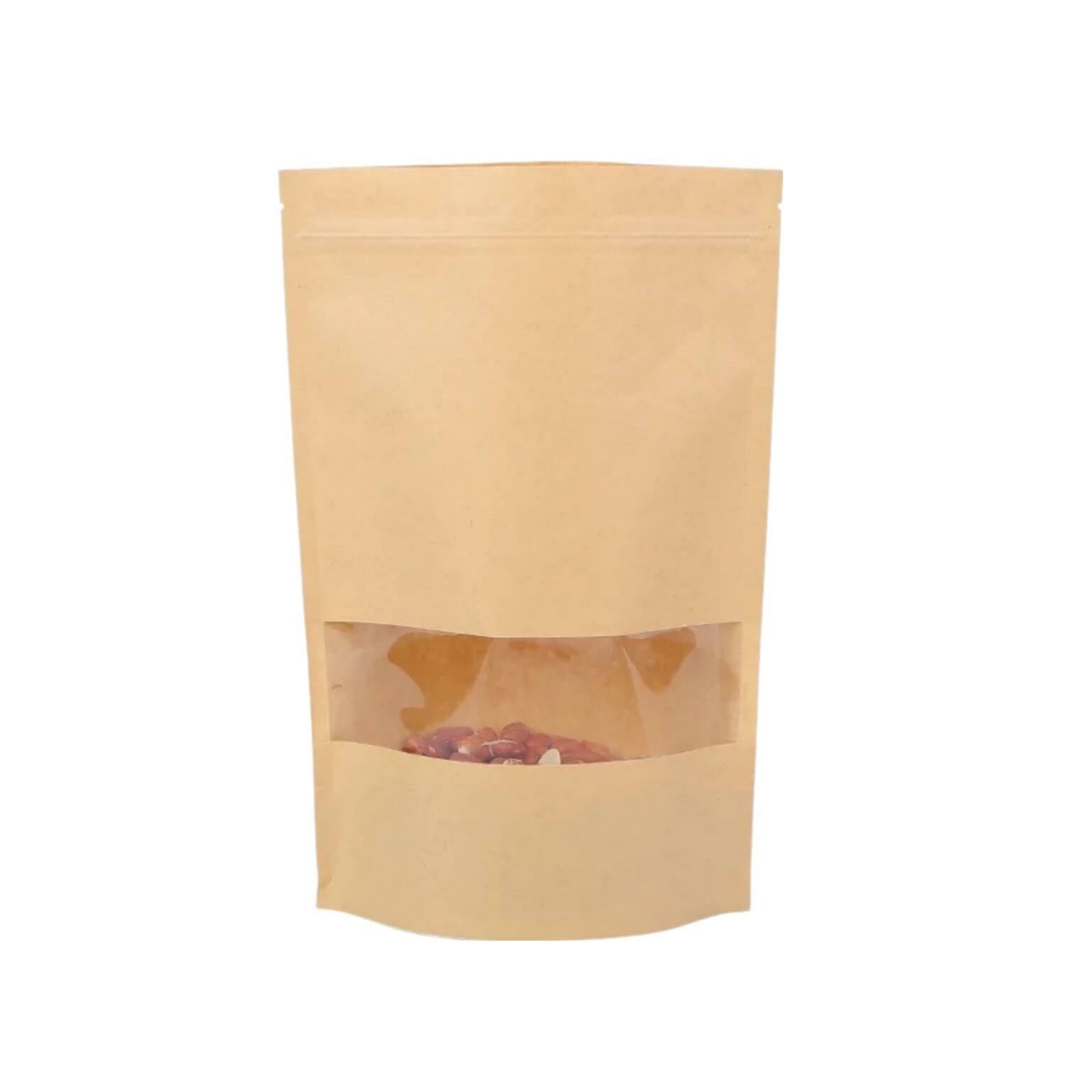 13×22.5 cm Kraft Window Doypack with Resealable Zipper