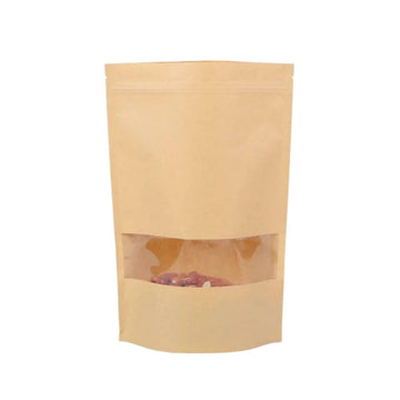13×22.5 cm Kraft Window Doypack with Resealable Zipper