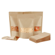 Kraft Window Resealable Doypack Stand-Up Pouch 16x27cm 500g