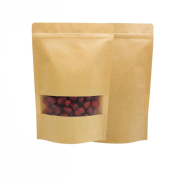 Kraft Window Doypack Stand-up Resealable Zip Pouch 18x29 cm