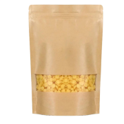 Kraft Window Doypack Stand-Up Resealable Zip Pouch 20×30cm