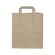 Brown Kraft Paper Gift Bag Flat Handles 25x28x14 cm