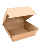 Natural Kraft Micro Corrugated Burger Box 12x12x9 cm Pack