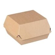 Natural Kraft Hamburger Box with Lid 13×13×10 cm Recyclable