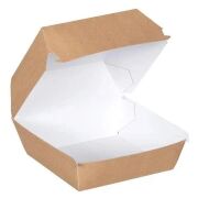 Natural Kraft Hamburger Box with Lid 13×13×10 cm Recyclable