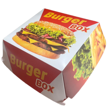 Extra Large Burger Box 14x14x9.5cm Printed Food-Grade Cardboard