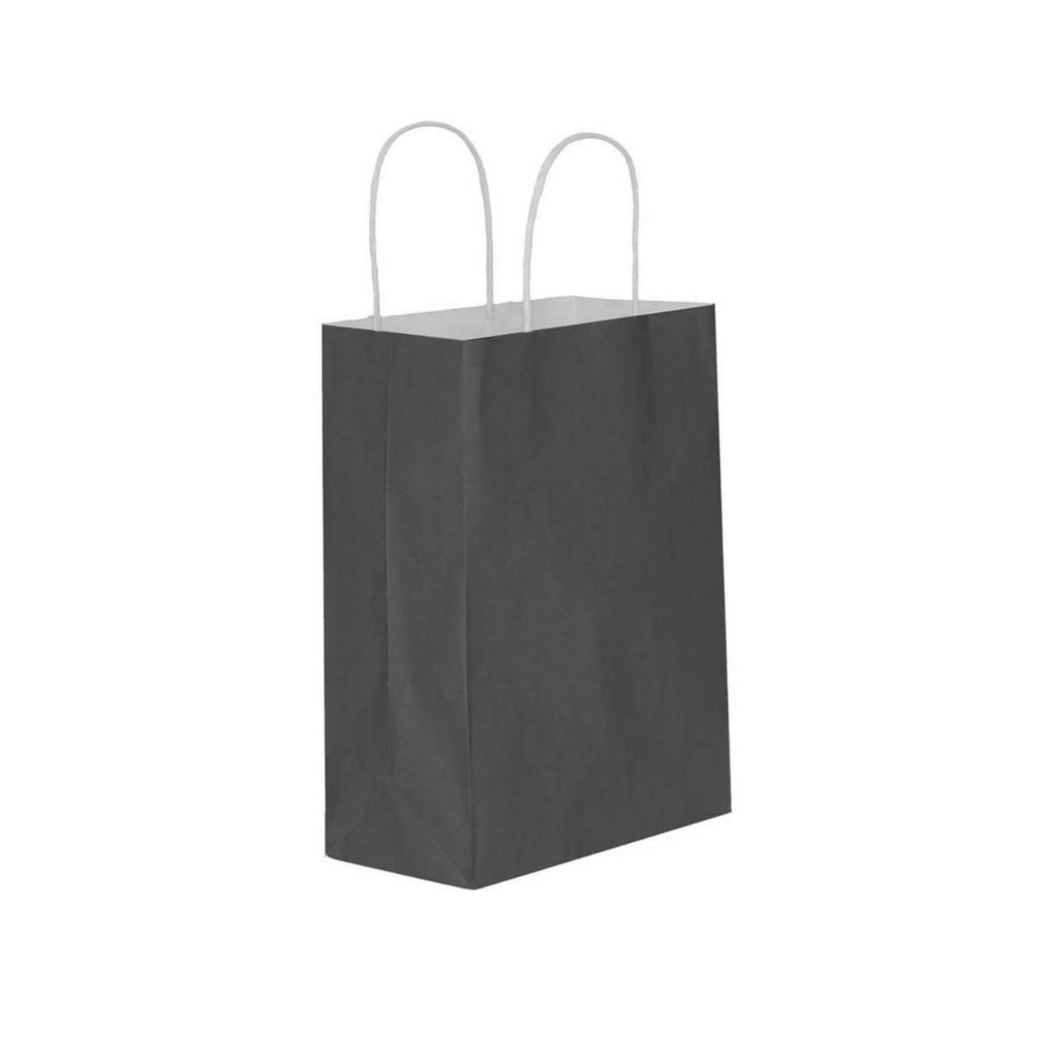 Black Kraft Gift Paper Bag with Twisted Handles 18x24x8cm