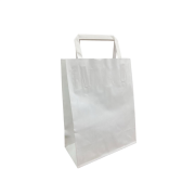 White Kraft Paper Bag with Internal Handle, 18×24×8 cm, 90gsm