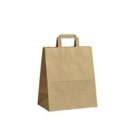 Brown Recyclable Kraft Paper Bag with Internal Handles 25x30x14cm
