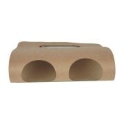 Kraft Cardboard 2-Cup Carrier with Die-Cut Handle 100-Pack