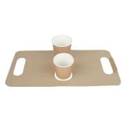 Kraft Cardboard 2-Cup Carrier with Die-Cut Handle 100-Pack