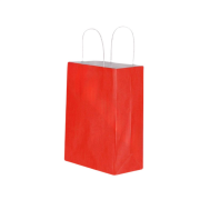 Red Twisted-Handle Kraft Gift Bag 18x24x8 cm Recyclable