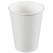 14 oz White Disposable Paper Cup 300ml Leak-Resistant Hot/Cold